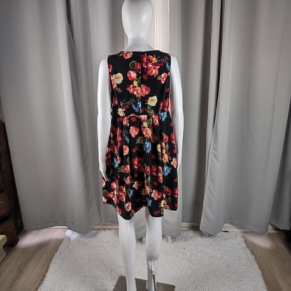 H&M "Mama" Women's Black, Pink, Floral, Side Zip, Sleeveless, Midi Dress Size M - Picture 3 of 15